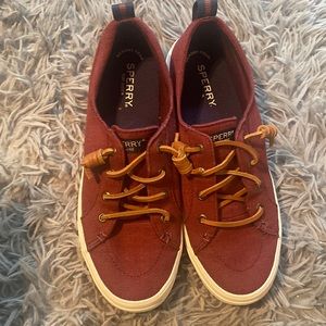 Sperry canvas boat shoes (maroon)